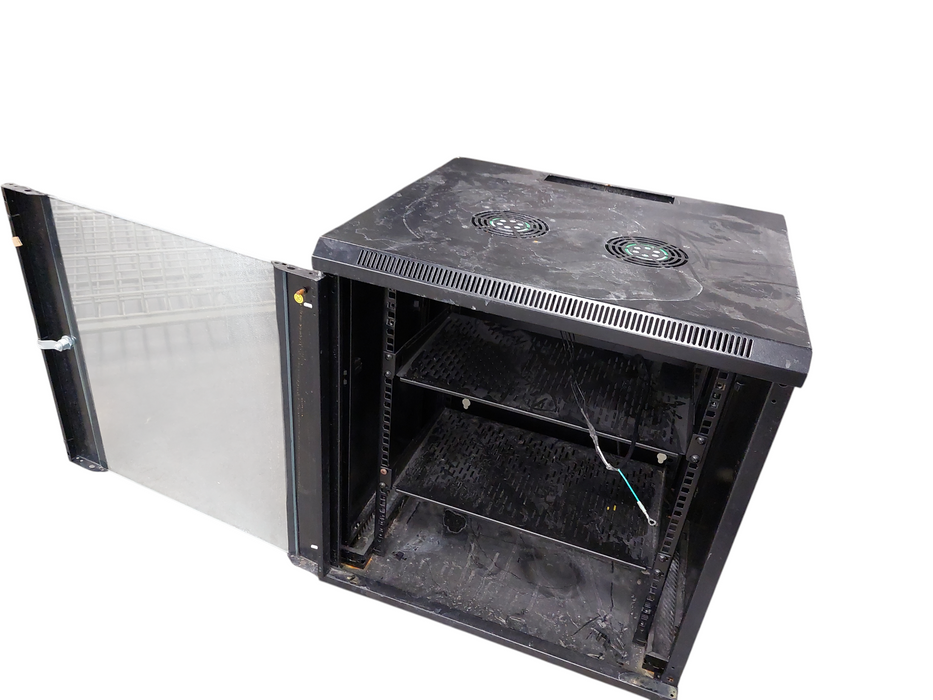 Small Network Rack with Glass Door , Has a Key  =