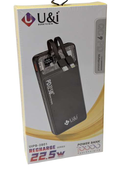 New U&i UiPB 2801 10000mah Fast Charging PD Power Bank   Q-
