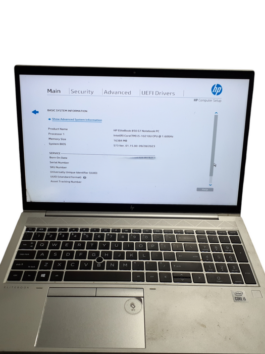 HP EliteBook 850 G7 i5-10210U @ 1.60GHz, 16GB DDR4, 256GB NVMe  BudLap