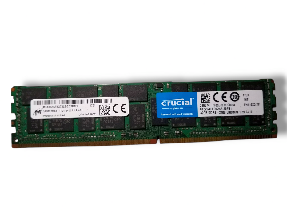 Micron 32GB PC4-2400T-LB0-11 DDR4 2Rx4 Server Memory RAM Q