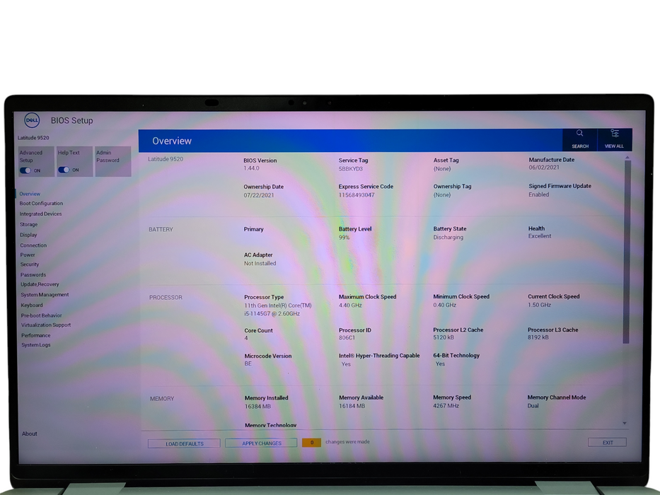 Dell Latitude 9520 Core i5-1145G7@2.6GHz 16GB RAM 256GB NVMe READ ! Lap200