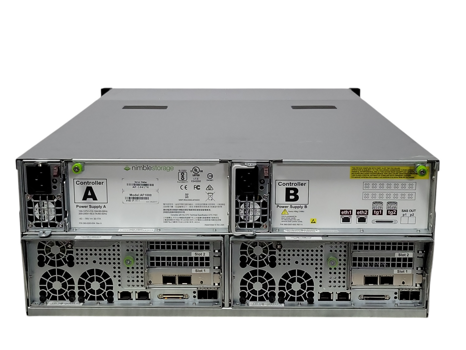 Nimble Storage AF1000-2P-11T-1 48x 2.5" Bays w/ 33x 250GB SSDs, 2x PSU, REA _