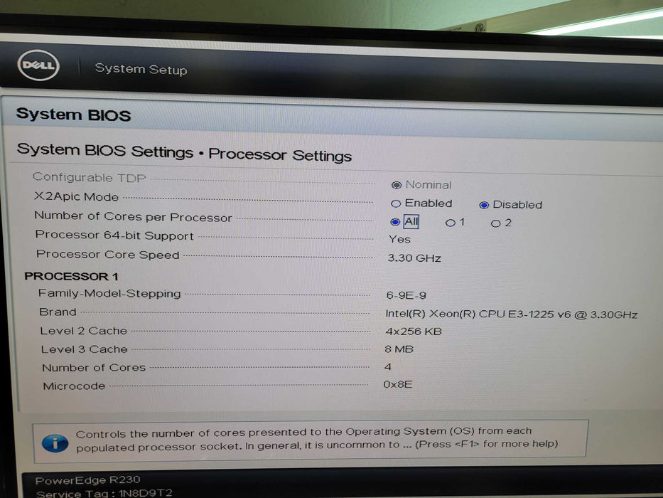 Dell PowerEdge R230 - Xeon E3-1225 v6 8GB DDR4 NO HDD PERC H330 250W PSU %