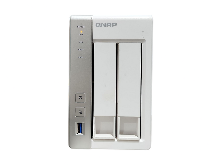 QNAP TS-231, 2 Bay NAS with 2x 1TB HDDs, No Power adapter