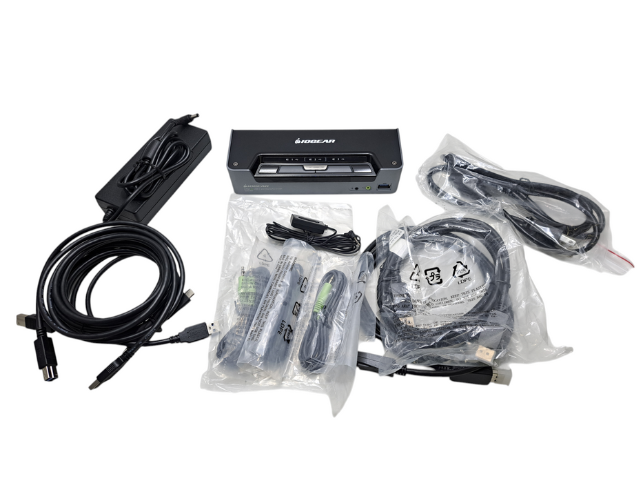 IOGEAR 3-Port 4K USB-C and DisplayPort KVMP Switch with Power Delivery )