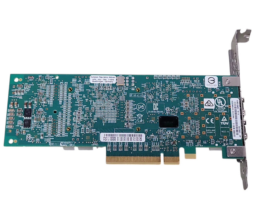 HP QLogic QLE2662 2-Port 16GB SFP+ Fiber Channel HBA Card, FH Bracket _