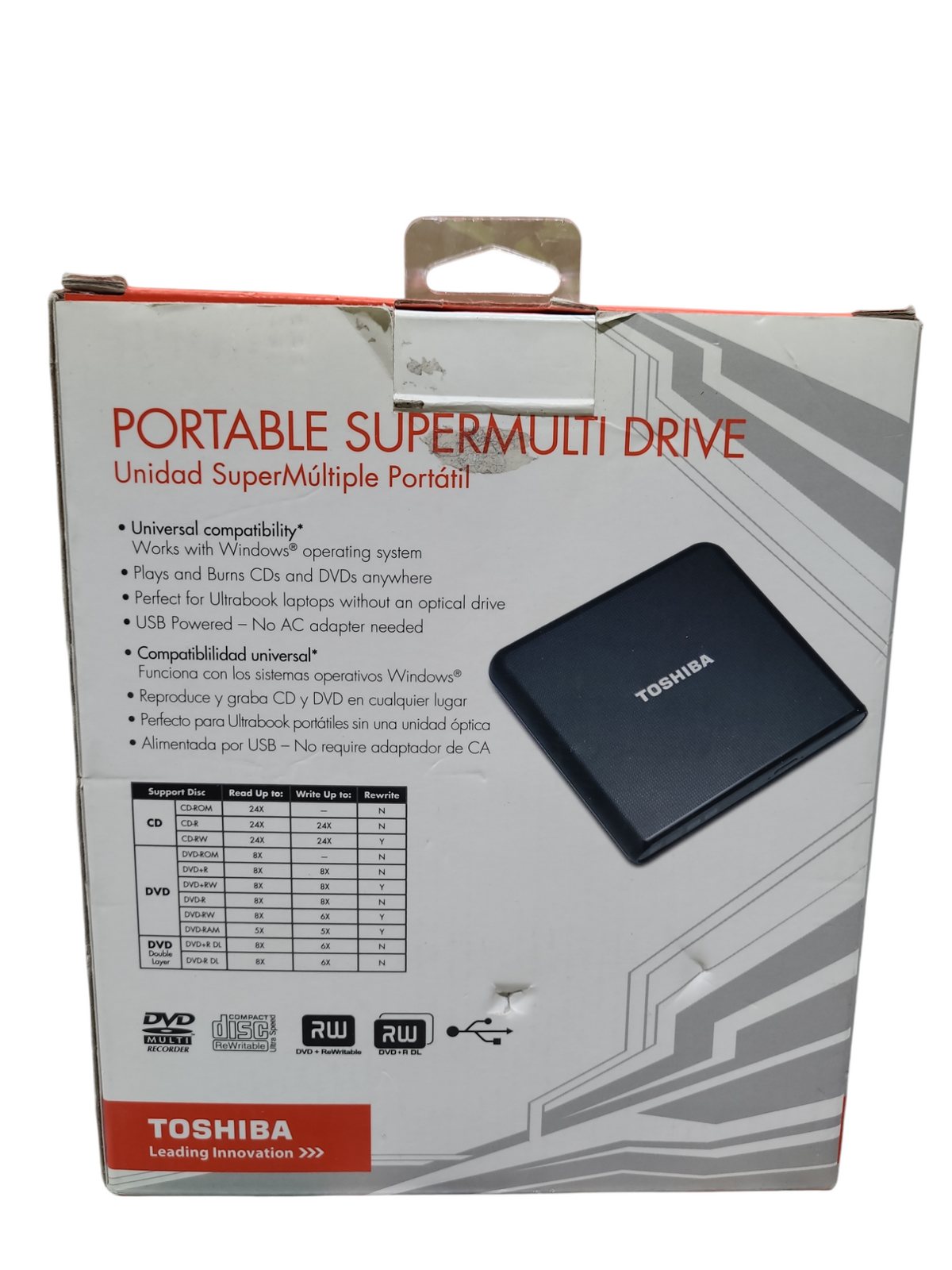 Toshiba Portable SuperMulti Drive PA3834U-1DV2 USB External CD Rom Dri ...