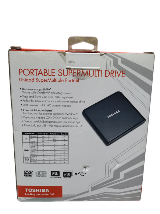 Toshiba Portable SuperMulti Drive PA3834U-1DV2 USB External CD Rom Drive