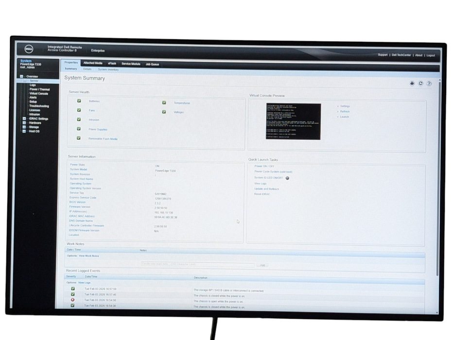 DELL PowerEdge T330 Intel Xeon E3-1220 v6 16GB RAM  -