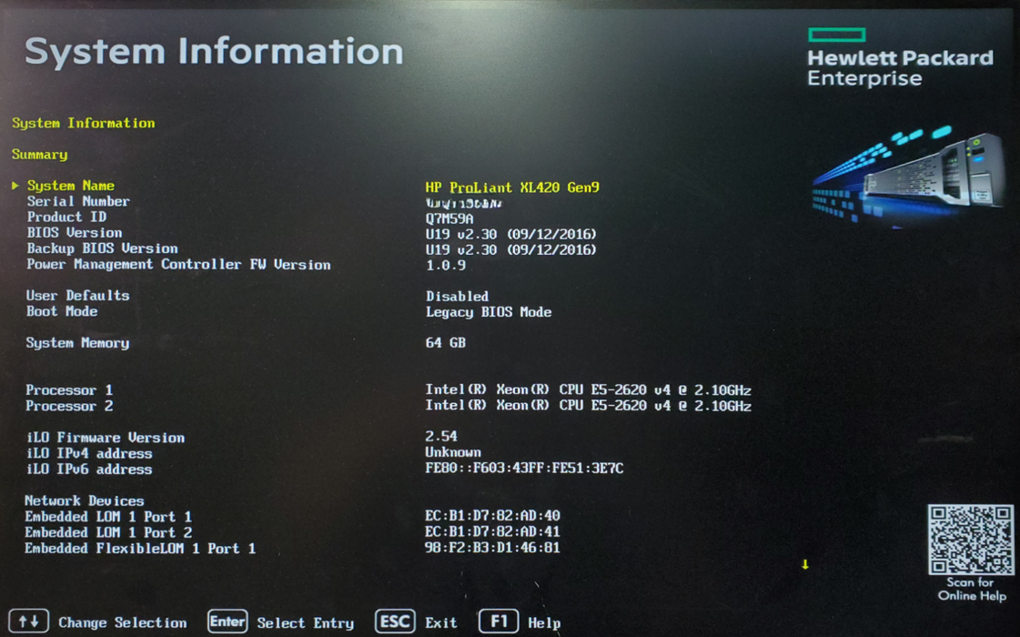 HP ProLiant XL420 Gen9 2x Xeon E5-2620 v4 64GB DDR4 P840ar/P440 - No HDD