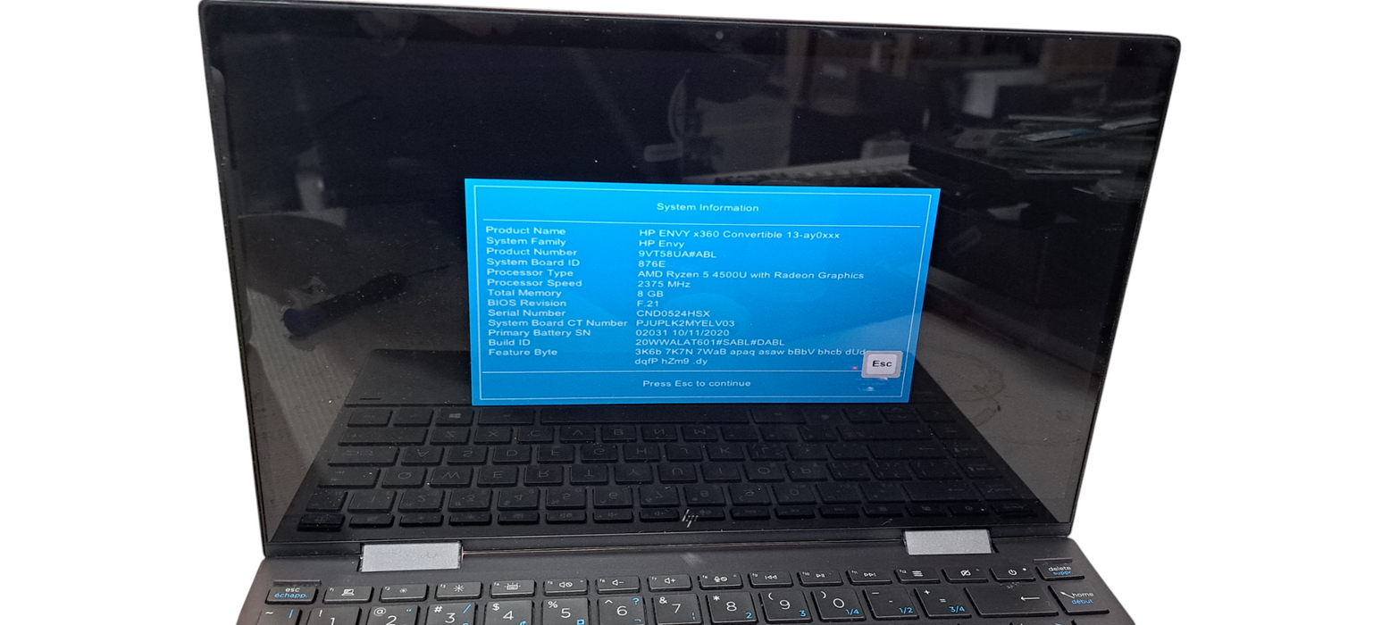 HP Envy  x360 Convertible |8GB DDR4| NO HDD| Ryzen 5 4500U|READ  BudLap