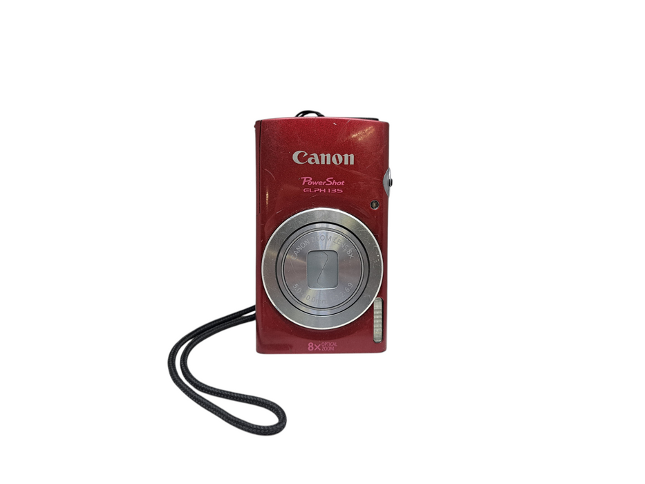 Canon PowerShot ELPH 135 16.0MP Digital Camera Red 8x Optical Zoom *READ* )