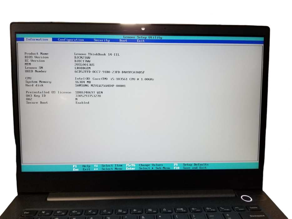 Lenovo ThinkBook 14-IIL Core i5-1035G1 16GB RAM DDR4 250GB NVMe w/Aapter  Lap200