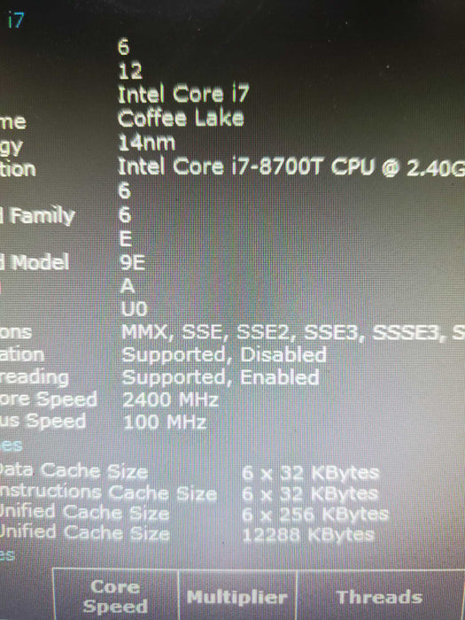 Dell OptiPlex 7060 Micro PC Core i7-8700T 8GB RAM 256GB SSD 1TB HDD WIFI