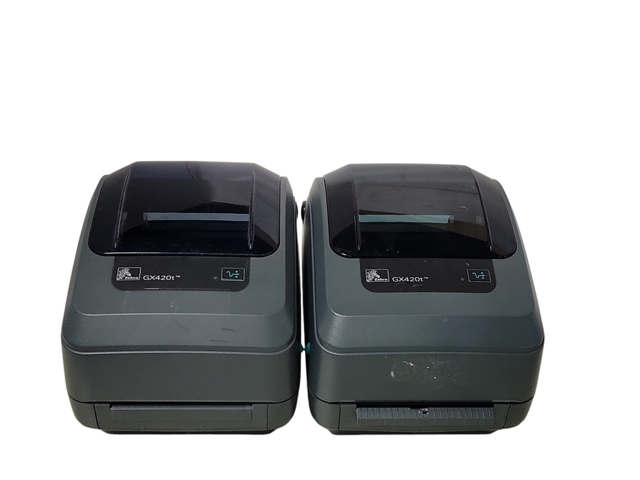 Lot of 2x Zebra GK420t Thermal Label Printers, READ _