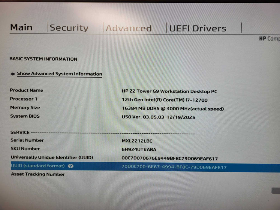 HP Z2 G9 Tower Intel Core i7-12700 16GB DDR5 480GB SSD  $
