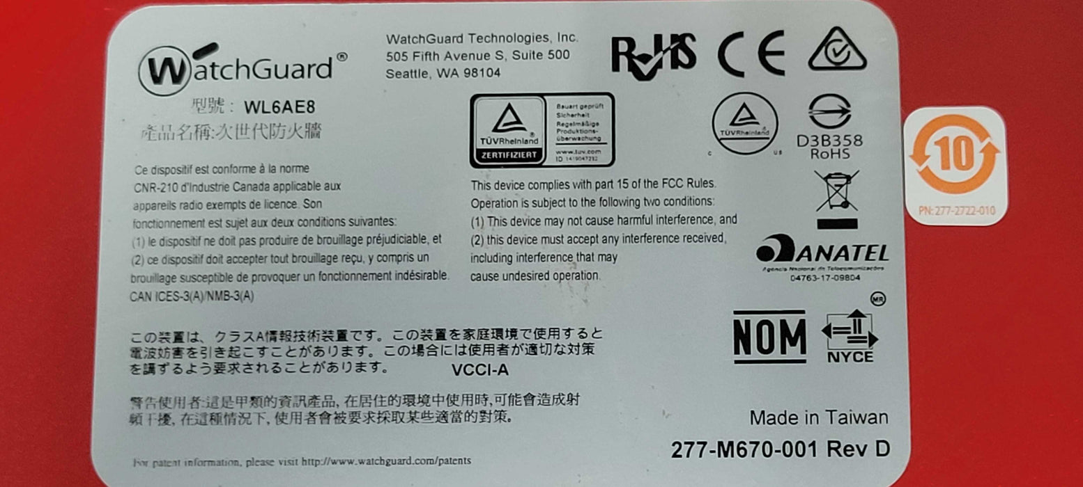 WatchGuard Firebox M370 WL6AE8 Network Security Appliance, READ _