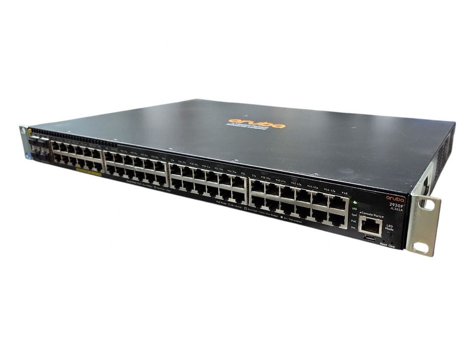 Aruba 2930F JL262A 48-port Gigabit PoE+ 370w 4x SFP Network Switch w/ Ears