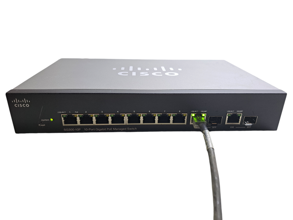 Cisco SG300-10P | 10-Port Gigabit PoE Managed Network Switch