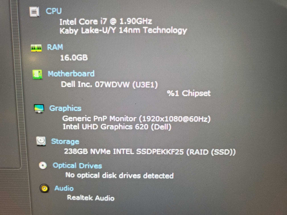 Dell Latitude 7400 14" Laptop Core i7-8665U 16GB RAM 256GB SSD  Lap200