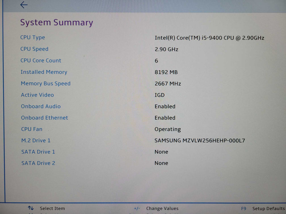 Lenovo ThinkCentre M720e SFF i5 - 9400 @ 2.90GHz 8GB DDR4 Ram 256GB NVMe !