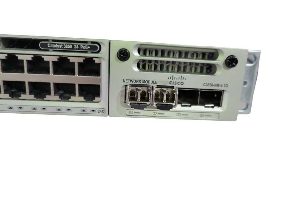 CISCO WS-C3850-24P-E - 24-Port POE+ Managed L3 Switch w/ C3850-NM-2-1G !