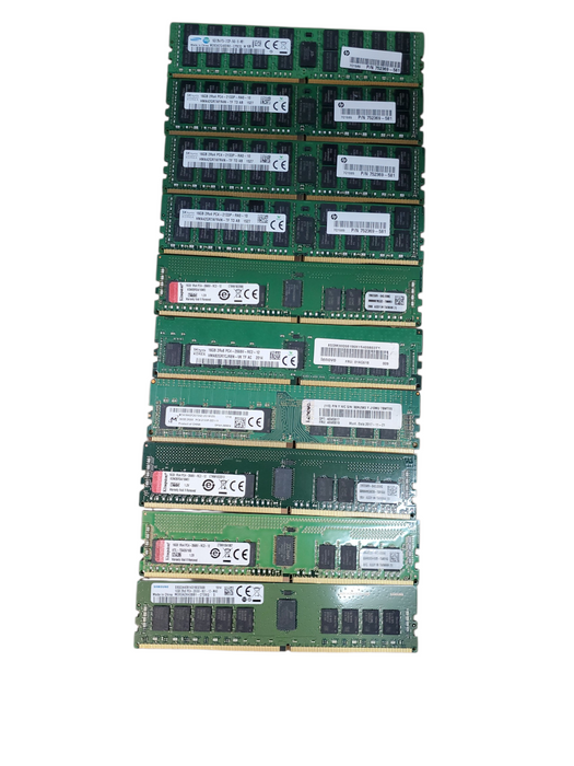 Lot of 10x, Assorted 16GB DDR4 Server RAM