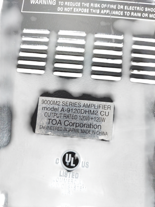 Toa 9000 M2 Series Amplifier Model: A-9120DHM2 =