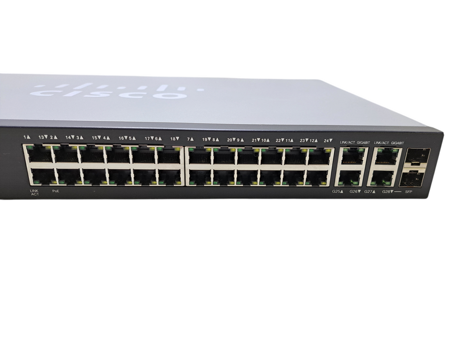 Cisco SG300-28PP-K9 V04 | 28-Port Gigabit PoE+ Managed Switch w/ 2x SFP