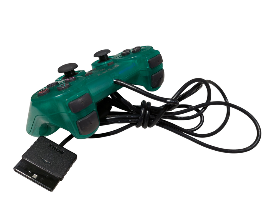 Emerald Green Clear PS2 Analog Controller Dualshock Wired SCPH-10010 =