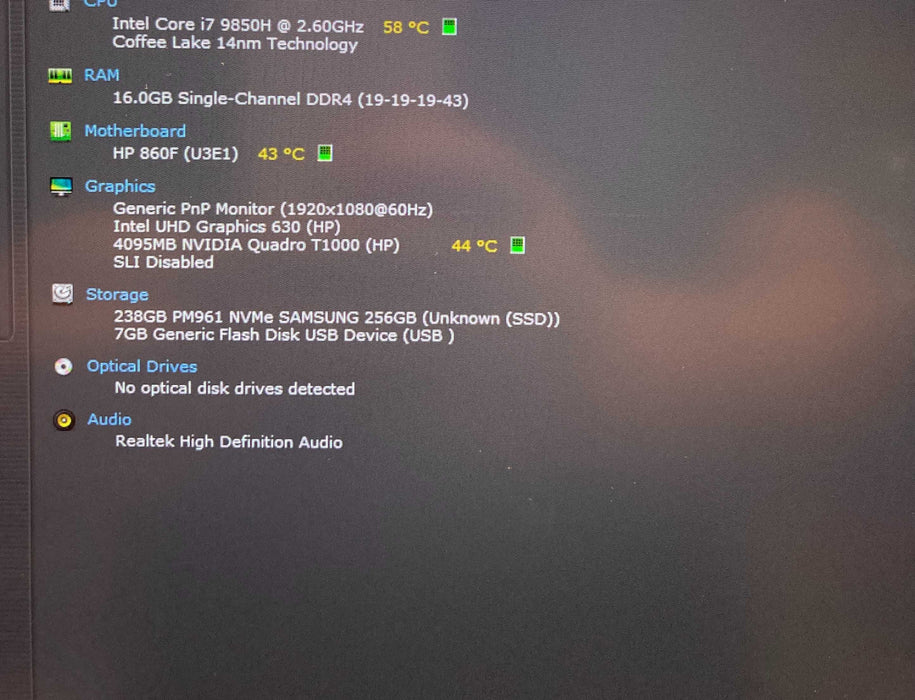 HP ZBook 15 G6 i7-9850H QUADRO T1000 4GB GPU 16GB RAM 256GB SSD READ  Lap200
