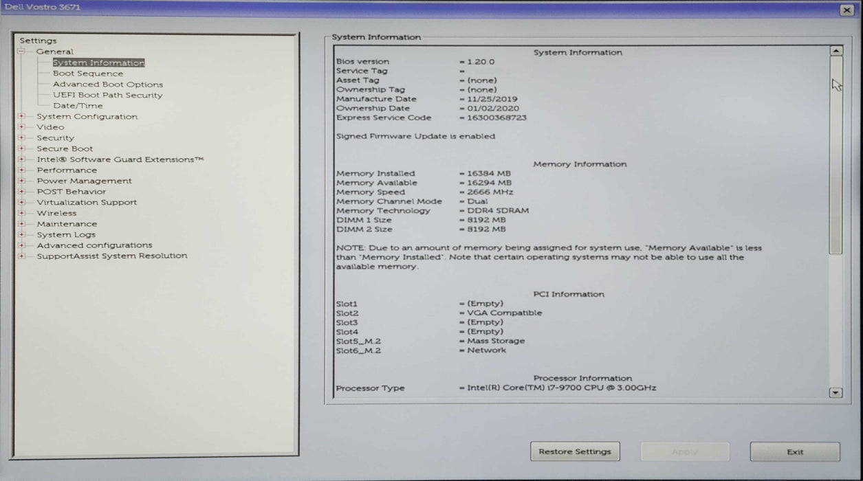 Dell Vostro 3671, i7-9700 3.00GHz, 16GB DDR4, 512GB NVMe, GTX1650 4GB )