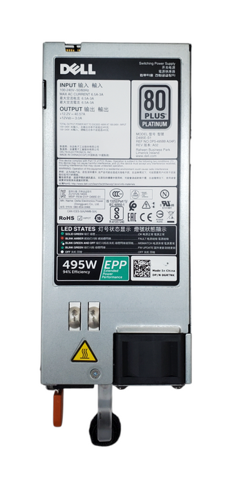 Dell 495W Power Supply 80+ Platinum - DP/N 0GRTNK
