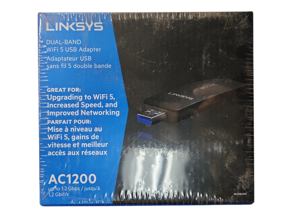 *NEW SEALED* Linksys AC1200 Dual-Band Wireless WiFi 5 USB 3.0 Adapter Q