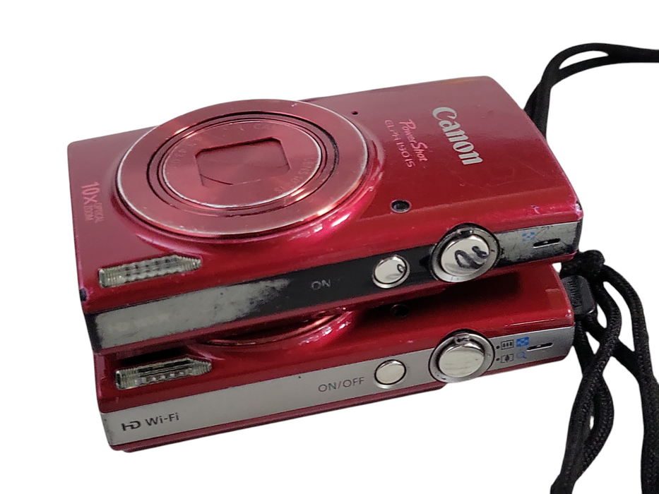 Lot of 2x Canon Power Shot Elph 190 IS 10x Zoom Digital Camera Red. READ _