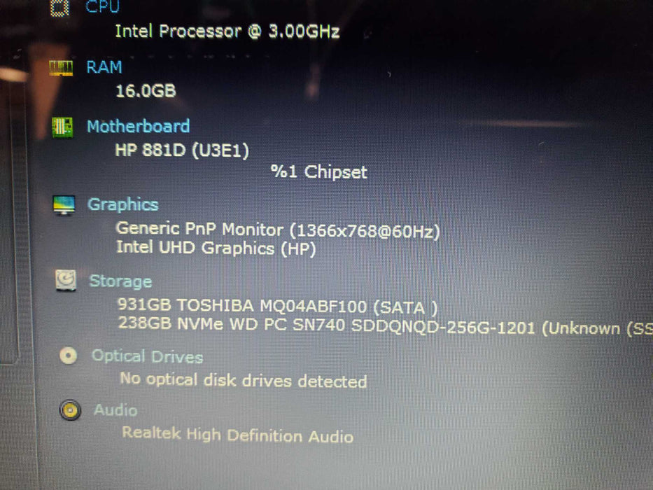 HP Laptop 15-dw3xxx 15" i3-1115G4 3.0GHz 16GB RAM 256GB NVME 1TB HDD TOUCH  Lap200
