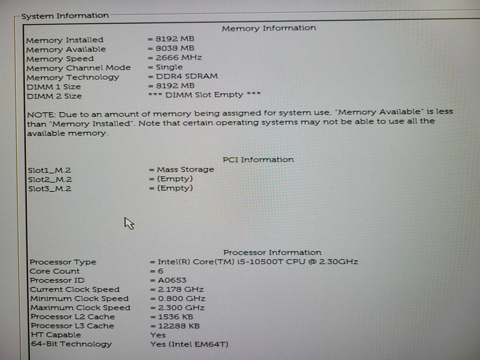 Dell OptiPlex 7080 Micro, i5-10500T 2.30GHz, 8GB DDR4, 256GB NVMe !