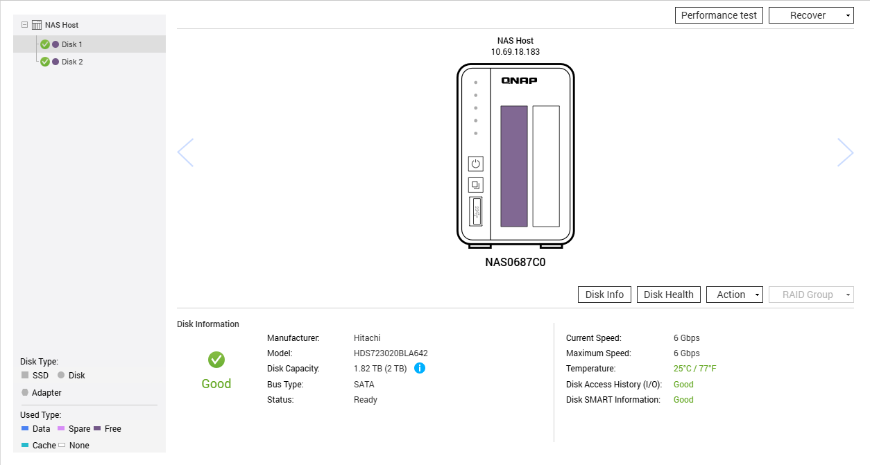 QNAP TS-231P, 2-Bay Network Attached Storage NAS 1GB RAM w/ 2x 2TB HDD