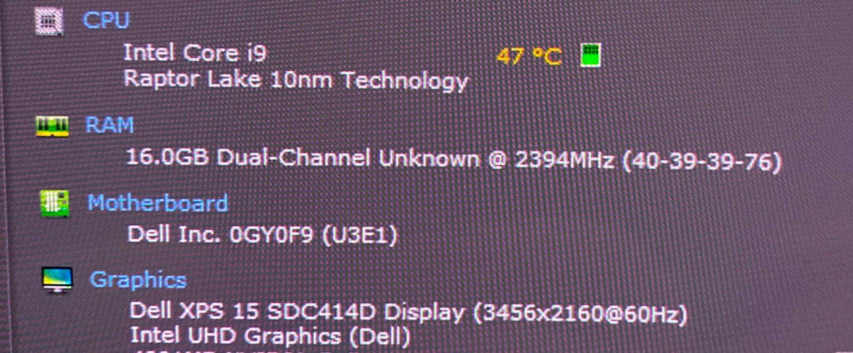 Dell XPS 15 930 4K TOUCH i9-13900H RTX4060 8GB GPU 16GB RAM 256GB SSD READ  Lap200