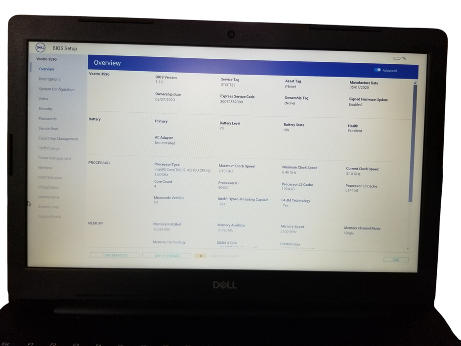 Dell Vostro 3590 Core i5-10210U 16GB RAM, 256GB NVMe, 15.6" FHD, *READ*  Lap200