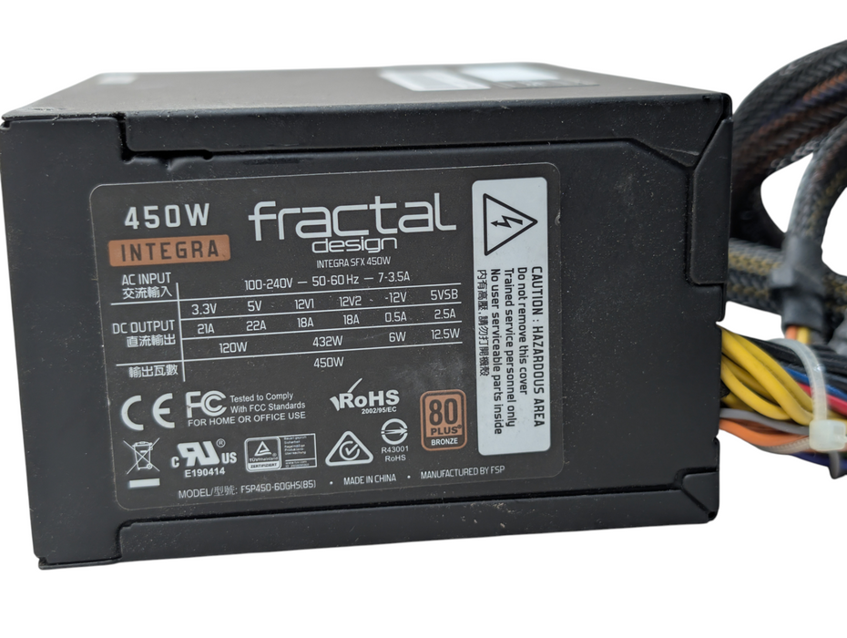 Fractal Design Integra SFX 450W 80 Plus Bronze Desktop Power Supply -