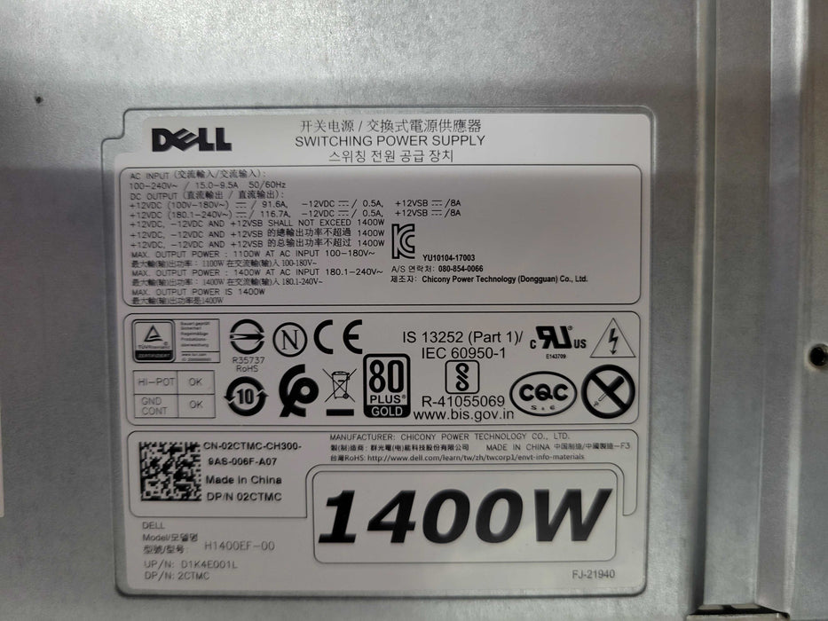 Dell 7920 1x Xeon Gold 5218 64GB DDR4 240GB SSD 1400W PSU GTX1060 6GB, SEE _