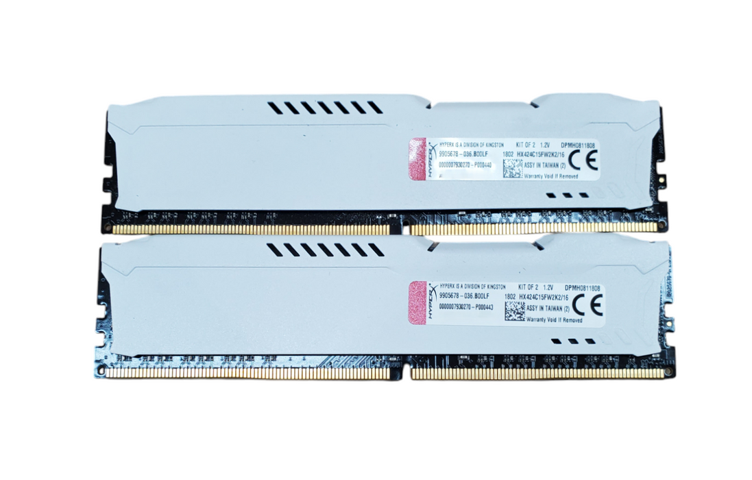 Lot of 2x Kingston HyperX Fury 8GB DDR4 RAM 2400MHz - HX424C15FW2K2/16