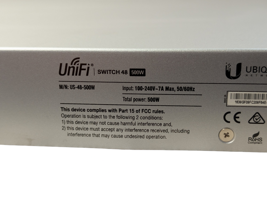 Ubiquiti UniFi US-48-500W 48-Port Gigabit PoE Switch with 2 SFP+ -