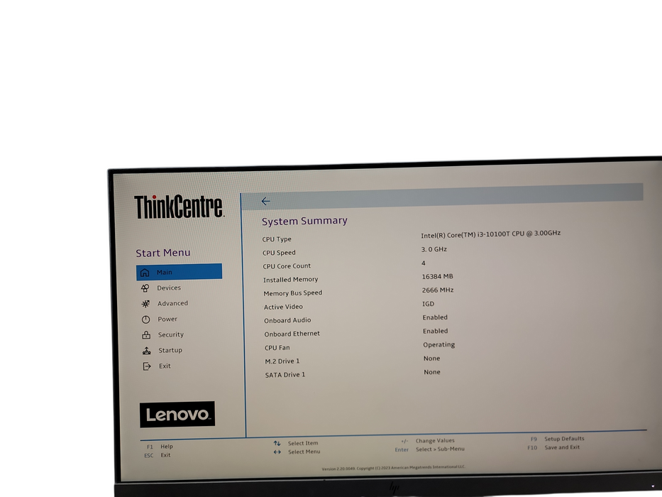 Lenovo ThinkCentre M70q Micro i3 - 10100T @ 3.00GHz 16GB DDR4 Ram NO HDD θ