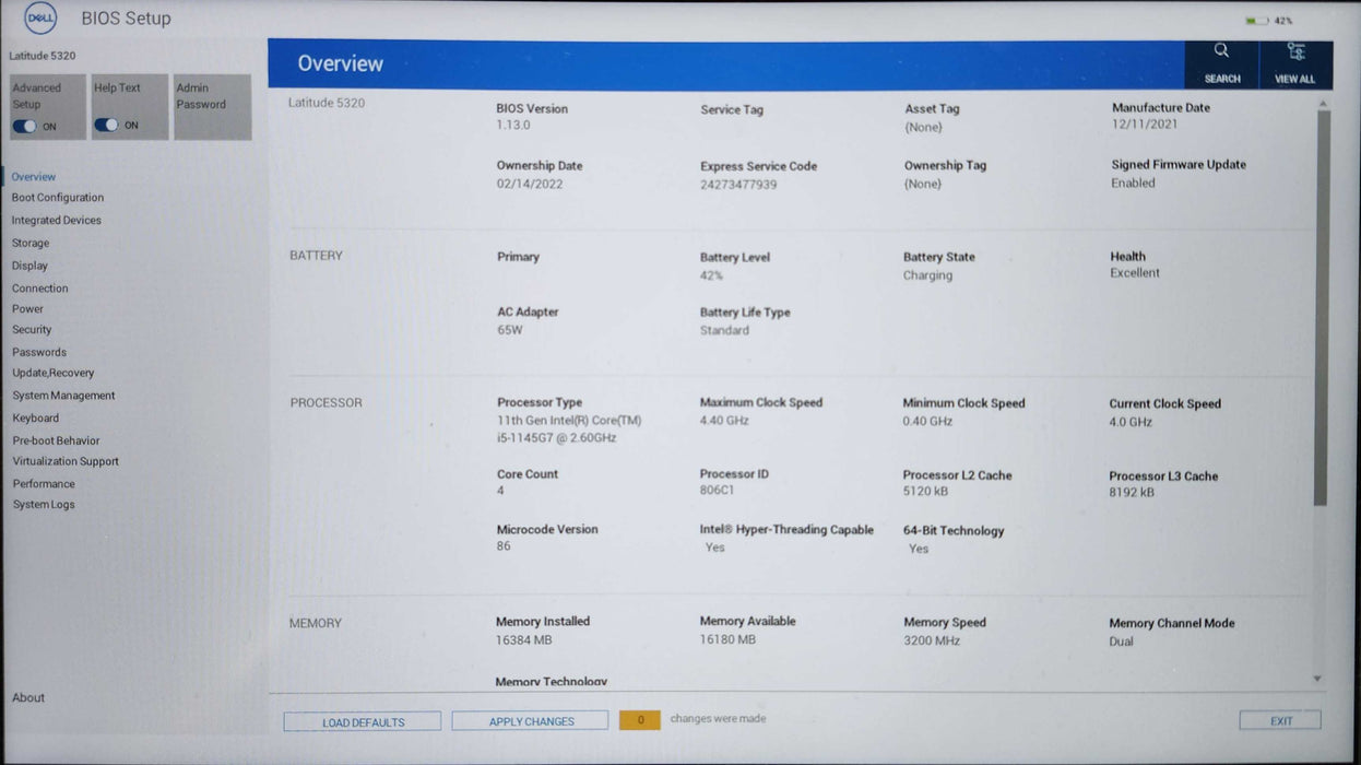Dell Latitude 5320, i5-1145G7 @ 2.60GHz, 16GB DDR4, 256GB NVMe, FR KB  Lap200