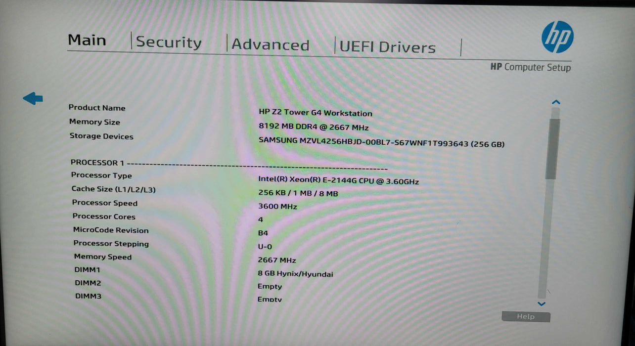 HP Z2 Tower G4 Workstation | Xeon E-2144G @ 3.60GHz 8GB DDR4 256GB NVMe