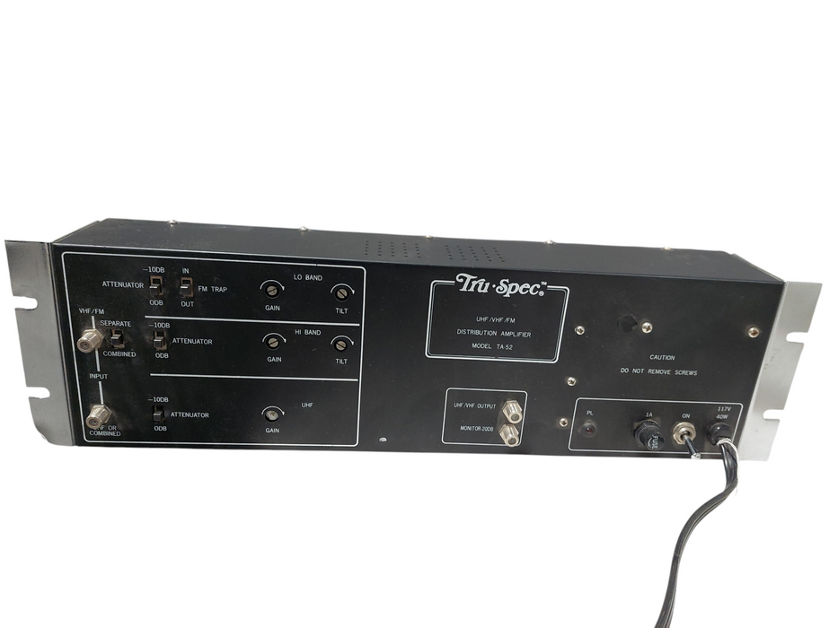 Tru Spec UHF/VHF/FM Distributer Amplifier Model: TA-52 Rack Mountable =