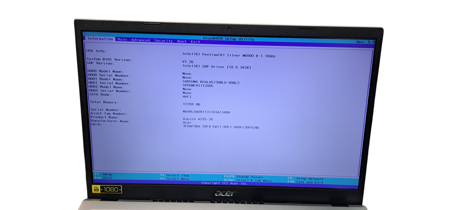 Acer Aspire Pentium Silver N6000 CPU|12GB DDR4|500GB NVME|READ  BudLap