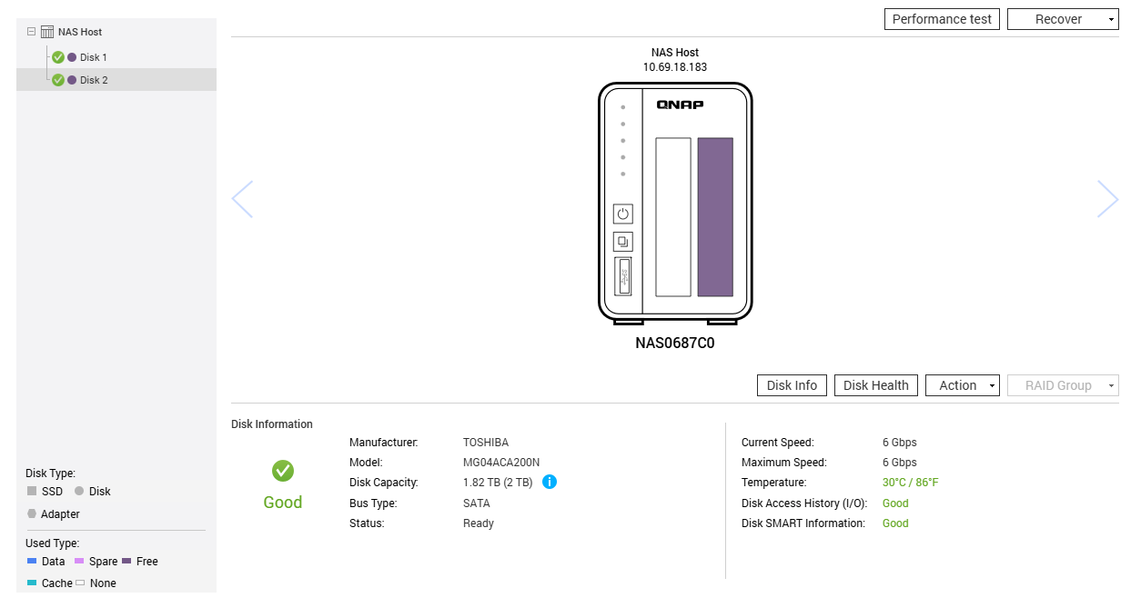 QNAP TS-231P, 2-Bay Network Attached Storage NAS 1GB RAM w/ 2x 2TB HDD